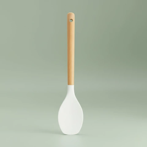 Espátula Redonda Flórida com Cabo de Madeira | Utensílio Premium para Cozinha Moderna - comprar online
