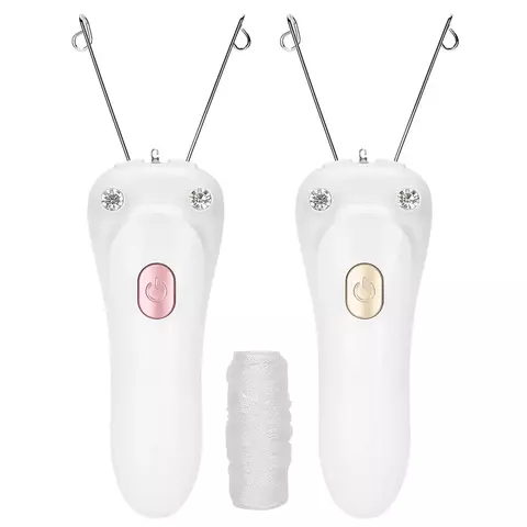 Depilador elétrico de rosqueamento, alta qualidade, removedor de pelos, depilação física, 2 cores, rosto, braços, mulher, axila