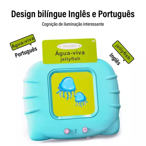 Brinquedo cartão eletrônico fala português e inglês - comprar online