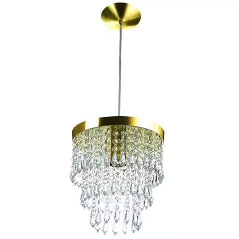 Lustre Pendente De Cristal Acrilico Manucrillic Dourado