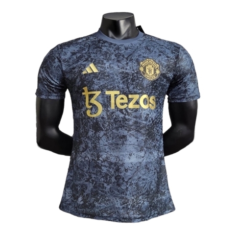 Camisa Manchester United Edição Especial 24/25 - Jogador Adidas Masculina - Azul com detalhes em preto