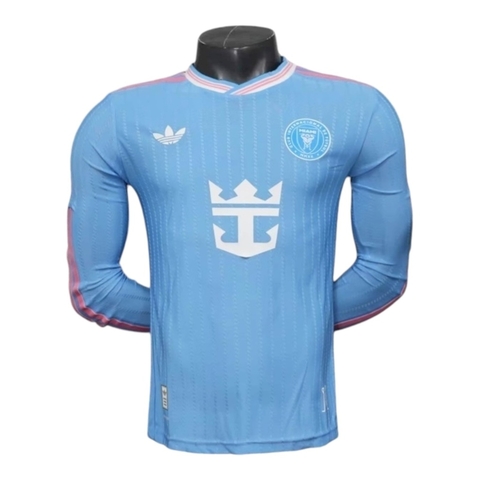 Camisa Inter Miami III 25/26 manga longa - Jogador Adidas Masculina - Azul