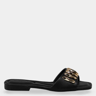 Rasteira Detalhe Frontal Preta