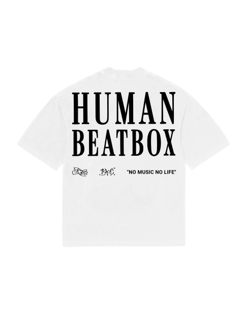 T-Shirt Oversized "Human Beatbox" - Branco - comprar online