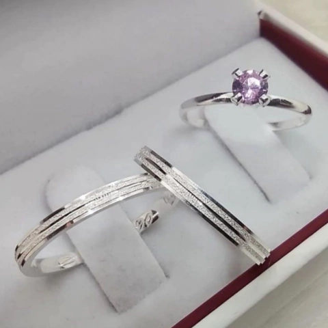 Aliança de Namoro Aline em prata 950 - 3mm