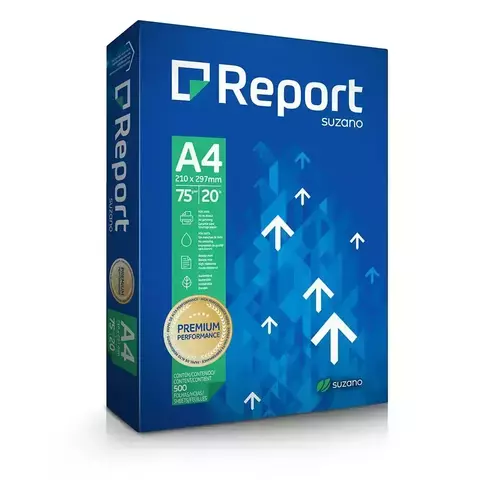 Resma de papel sulfite A4 75g Report Premium com 500 folhas na embalagem azul