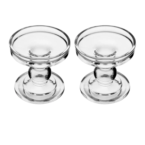 Kit de Castiçais de Vidro porta velas elegante decorativo - Lojas Mais Mais