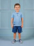 Conjunto Infantil Polo Surfing Team Azul Claro
