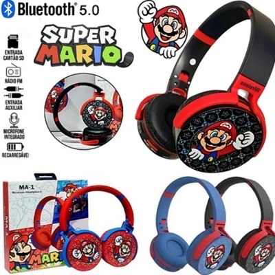 Fone Ouvido Super Mario Bros Bluetooth Para Pc Tablet Celular Gamer - comprar online