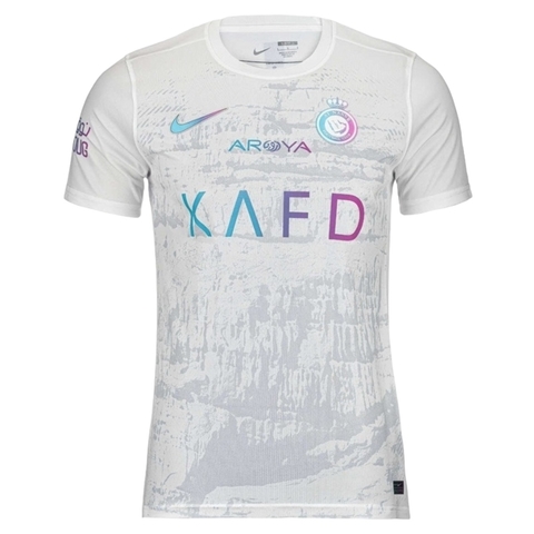 Camisa Al-Nassr III 23/24 - Torcedor Nike Masculina - Branca com detalhes em roxo