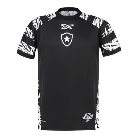 Camisa Botafogo Pré-jogo 25/26 - Torcedor Reebok Masculina - Preta com detalhes em branco