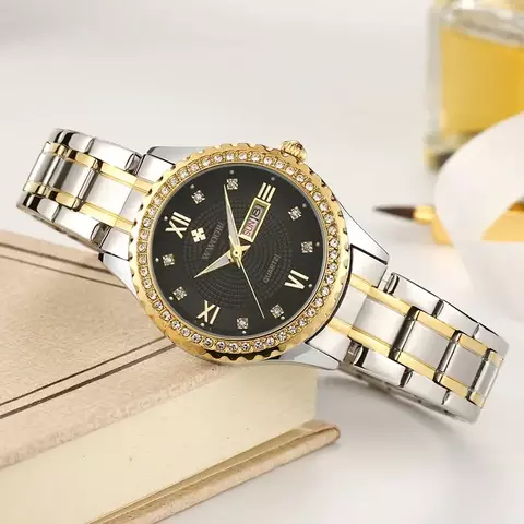 Wwoor relógios femininos marca de luxo diamante vestido quartzo senhoras relóg - comprar online