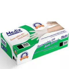 Luva Látex Sem Pó Caixa C/ 100un - Medix-Descarpack-Lalan