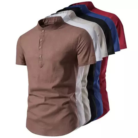 Camiseta masculina de verão de algodão - comprar online