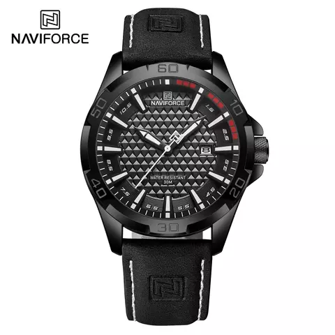 relógio Naviforce Wild robusto e casual esportivo de couro