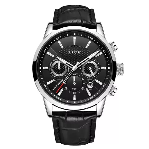 LIGE Mens Relógios de Luxo À Prova D &#39;Água Militar Esporte Homem Relógio Cro