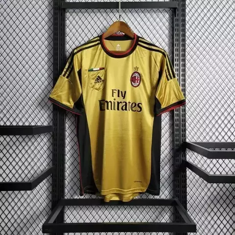 Camisa Retrô AC Milan Second Guest 13/14 - Dourado - comprar online