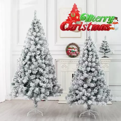 Árvore de Natal flocada nevada PVC pinho fosco realista com neve artificial - comprar online