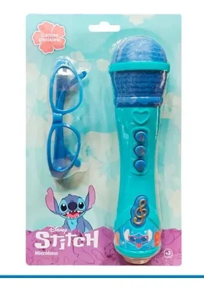 Micrófono Infantil Con Lentes A Pilas De Stitch Azul