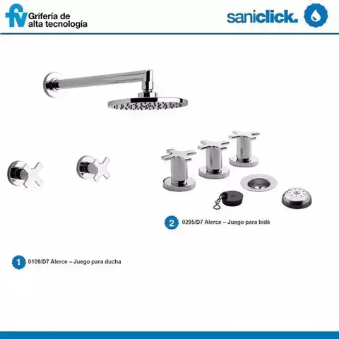 Juego Griferia Fv Alerce Ducha S/transf Bidet Ceramico C - comprar online