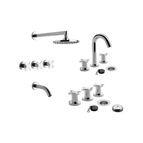 Juego Griferia Fv Alerce Ducha Lavatorio Y Bidet Ceramico - comprar online