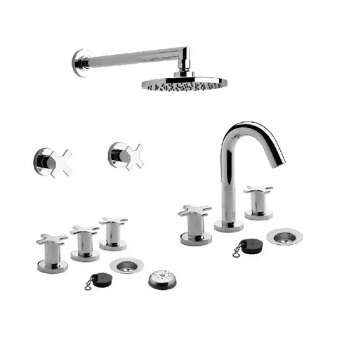 Juego Griferia Fv Alerce Ducha Sin Transf Lavatorio Bidet C - comprar online