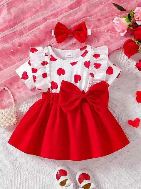 Vestido com estampa de coração