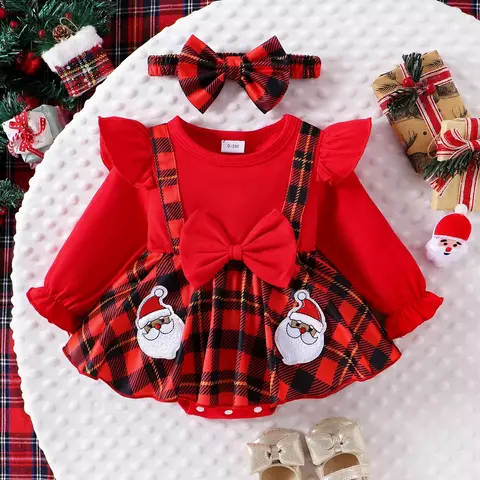 Vestidinho para meninas papai noel