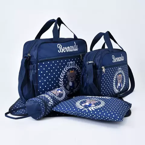 Bolsa de mamãe de cinco peças, bolsa de moda com estampa de ursos, multifuncio