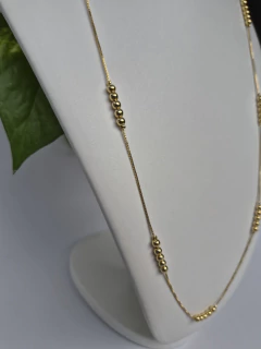 GARGANTILHA LONGA (70CM) VENEZIANA E BOLINHAS - joiadapraia