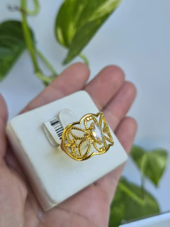 ANEL PONTO DE LUZ OVAL COM TRABALHADO - joiadapraia