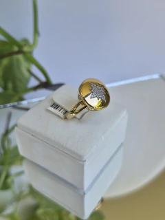 ANEL CIRCULO LISO COM ESTRELA CRAVEJADA - comprar online