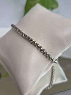 PULSEIRA TRANÇADA EM AÇO INOXIDÁVEL 21cm e 3,6mm
