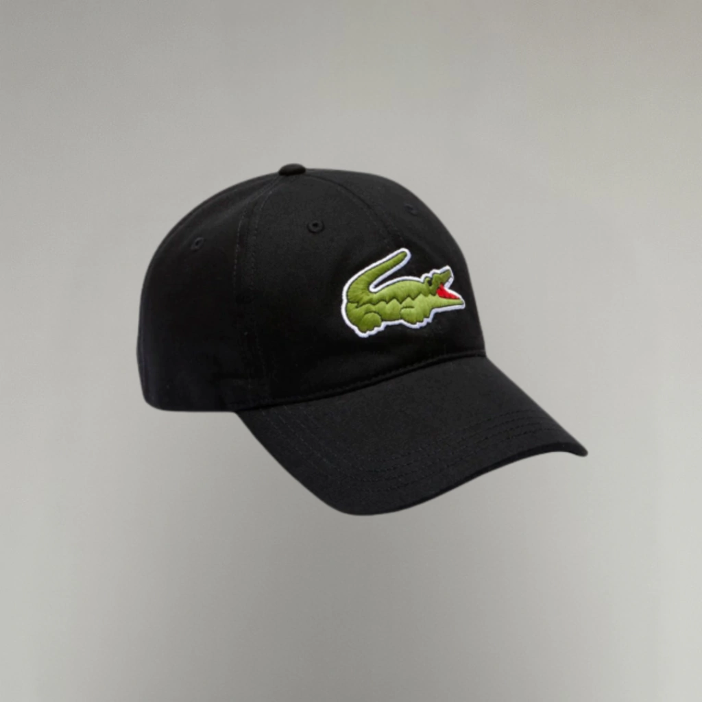 Boné Lacoste Gabardine Big Croco Preto