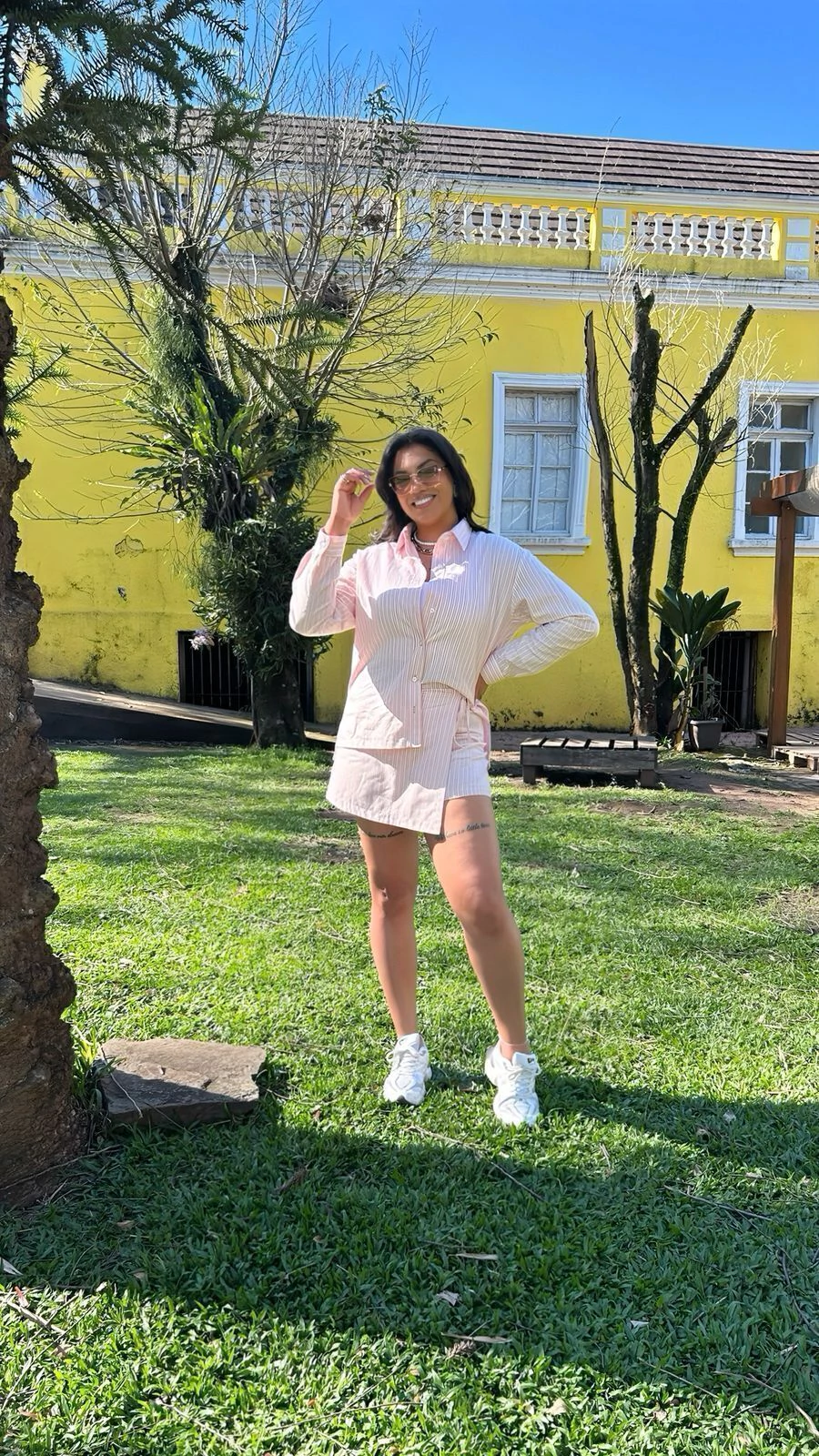 Camisa Listrada Rosa
