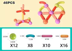 Blocos Magnéticos Infantis 3D – Jogo Educativo de Construção Montessori - comprar online
