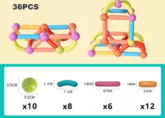 Blocos Magnéticos Infantis 3D – Jogo Educativo de Construção Montessori - Usepratix