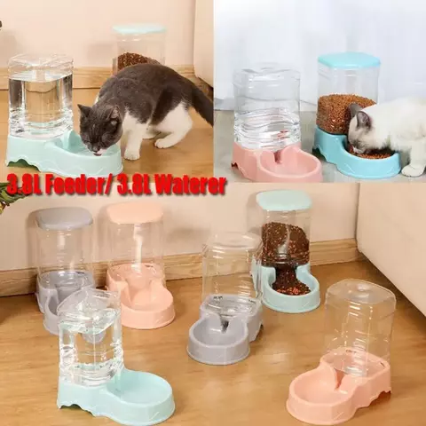 3,8l material pp alimentador para animais de estimação fonte de água tigela d