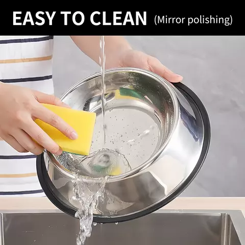 Tigela de aço inoxidável para cães e gatos, tigela de alimentação para anim