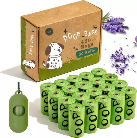 Sacos de cocô de cachorro epi biodegradáveis lavanda perfumado sacos de cocô