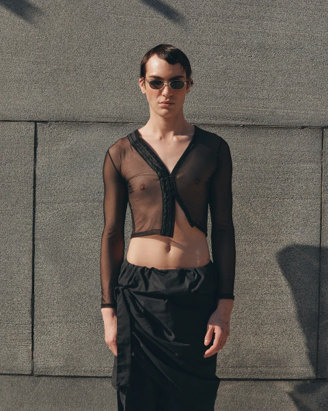 REMERA CORSETERA SEMI TRANSPARENTE