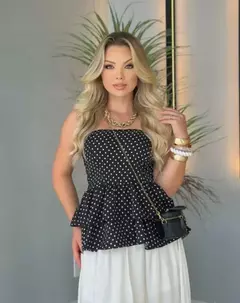 Blusa Peplum Poá na internet