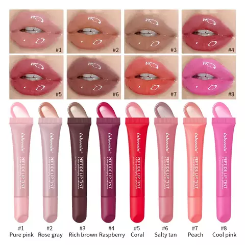 Brilho labial hidratante de longa duração, à prova d'água, brilho de vidro,