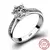 Anel Solitário Feminino Luxo 925 Prata Esterlina – Clássico com Seis Garras e Brilho Eterno