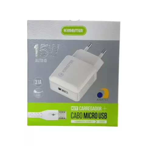 Kit Carregador 15w + Cabo Micro Usb 1M T503UV - Kimaster