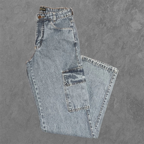 Calça Cargo - Jeans Azul Claro - comprar online