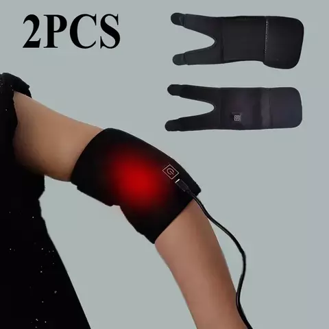 Cinta p/ joelho, cotovelo aquecida, massageador ajustável 3 níveis