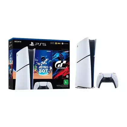 Console Sony PlayStation 5, Edição Digital, SSD 825GB, Controle Sem Fio DualSense + 2 Jogos Digitais - comprar online