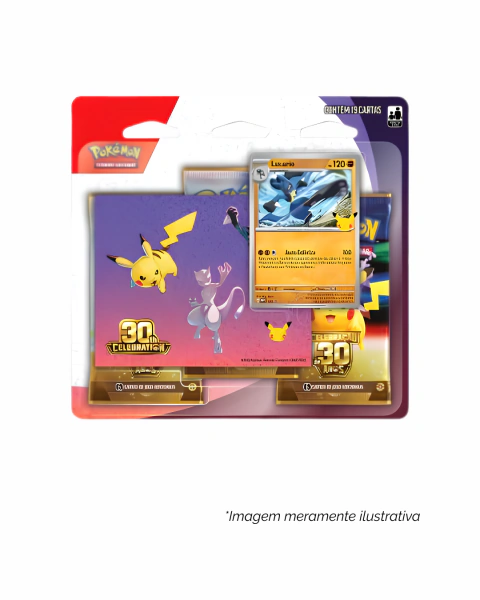 Pokemon Celebração de 30 Anos - Blister Triplo com Adesivo - Lucario