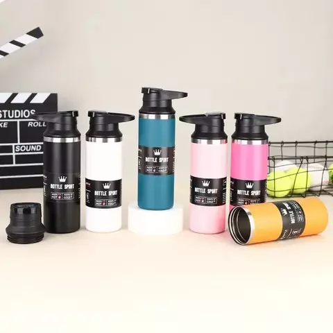 Garrafa térmica esportiva em aço inoxidável 500ml